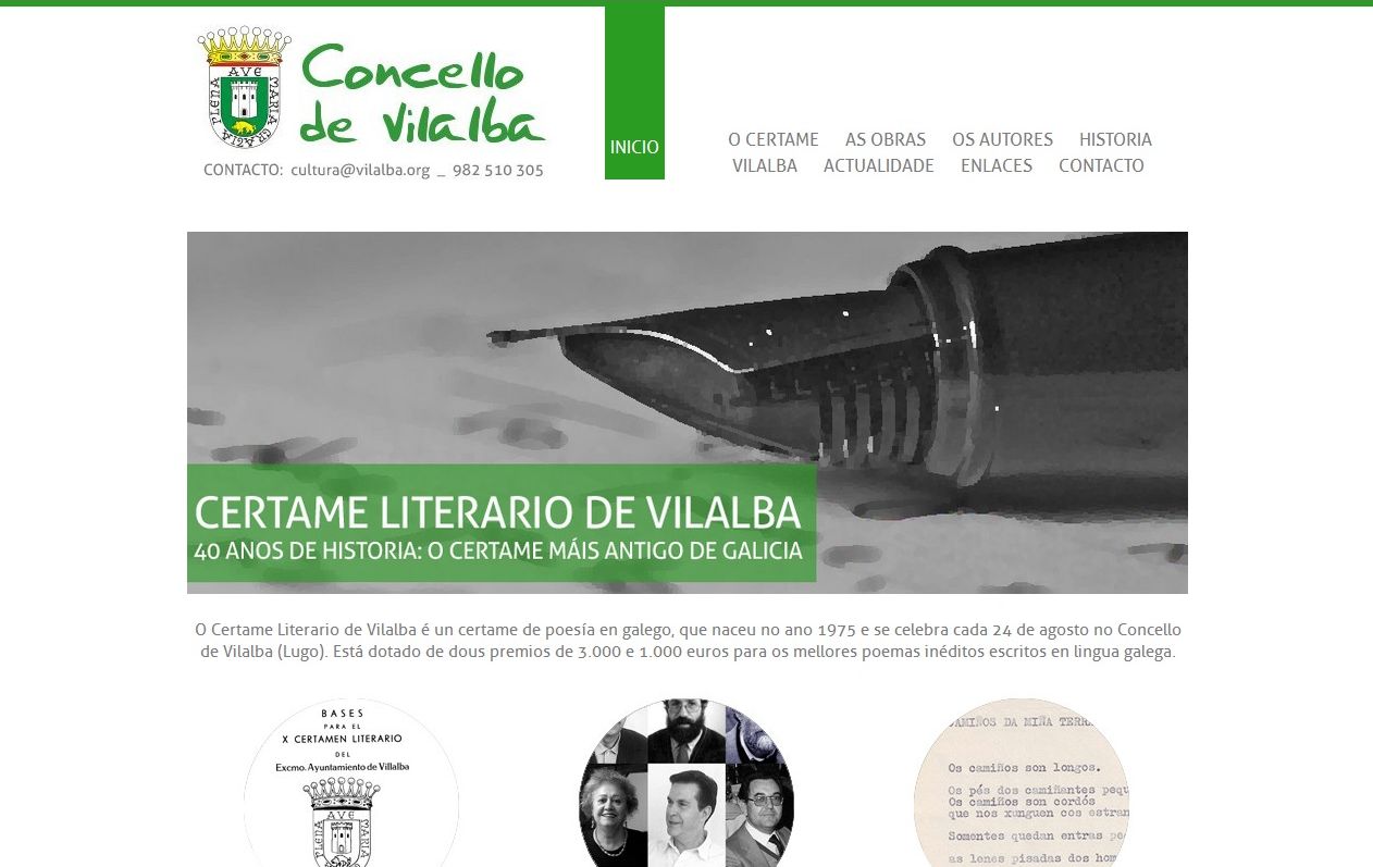 Galicia Digital desarrolla la web del Certame Literario de Vilalba (Lugo)