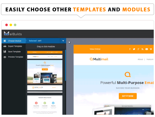 Multimail | Responsive Email Template Set + Builder Online - 1
